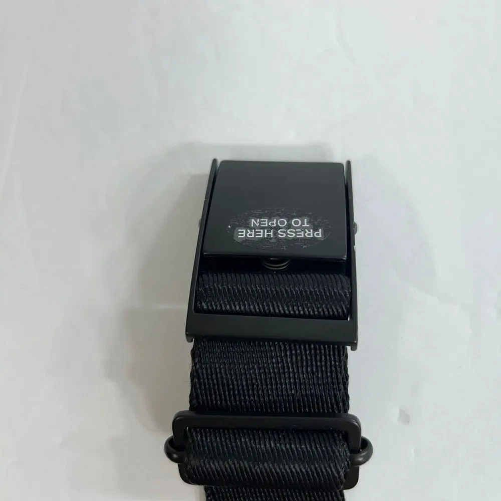 Kenneth Cole‎ Reaction Adjustable Web Belt Mens One Size Black Leather Trim